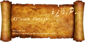 Érsek Patrik névjegykártya